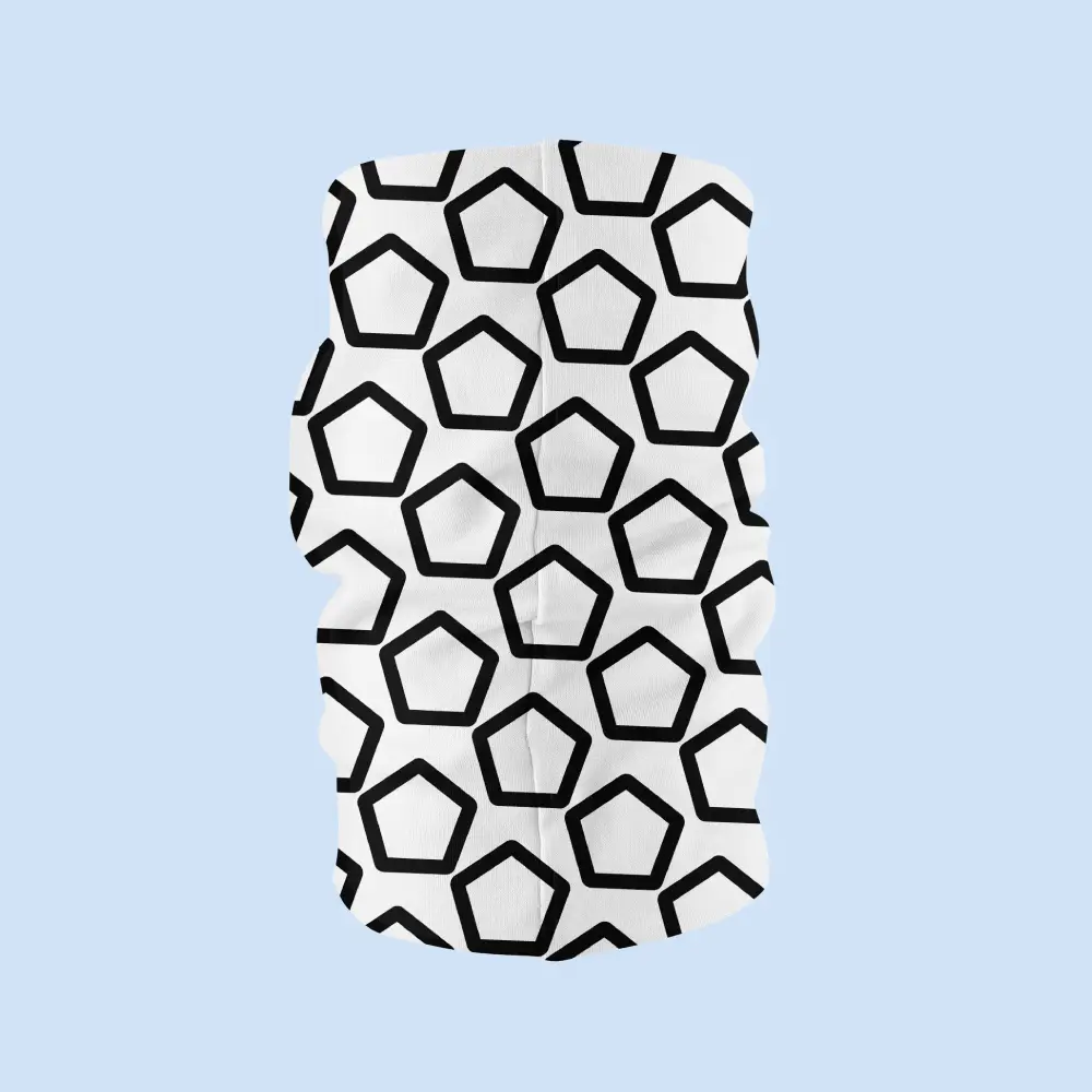 White Black Face Bandana Mask - Image 2