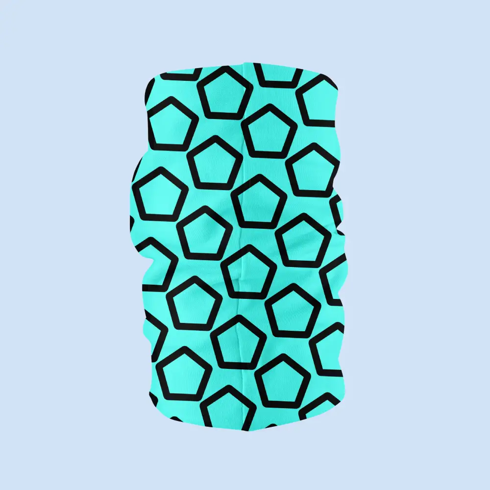Mint Color Hex Print Face Bandana Mask - Image 4