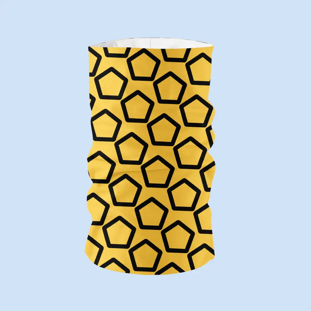 Yellow Hex Print Face Bandana Mask