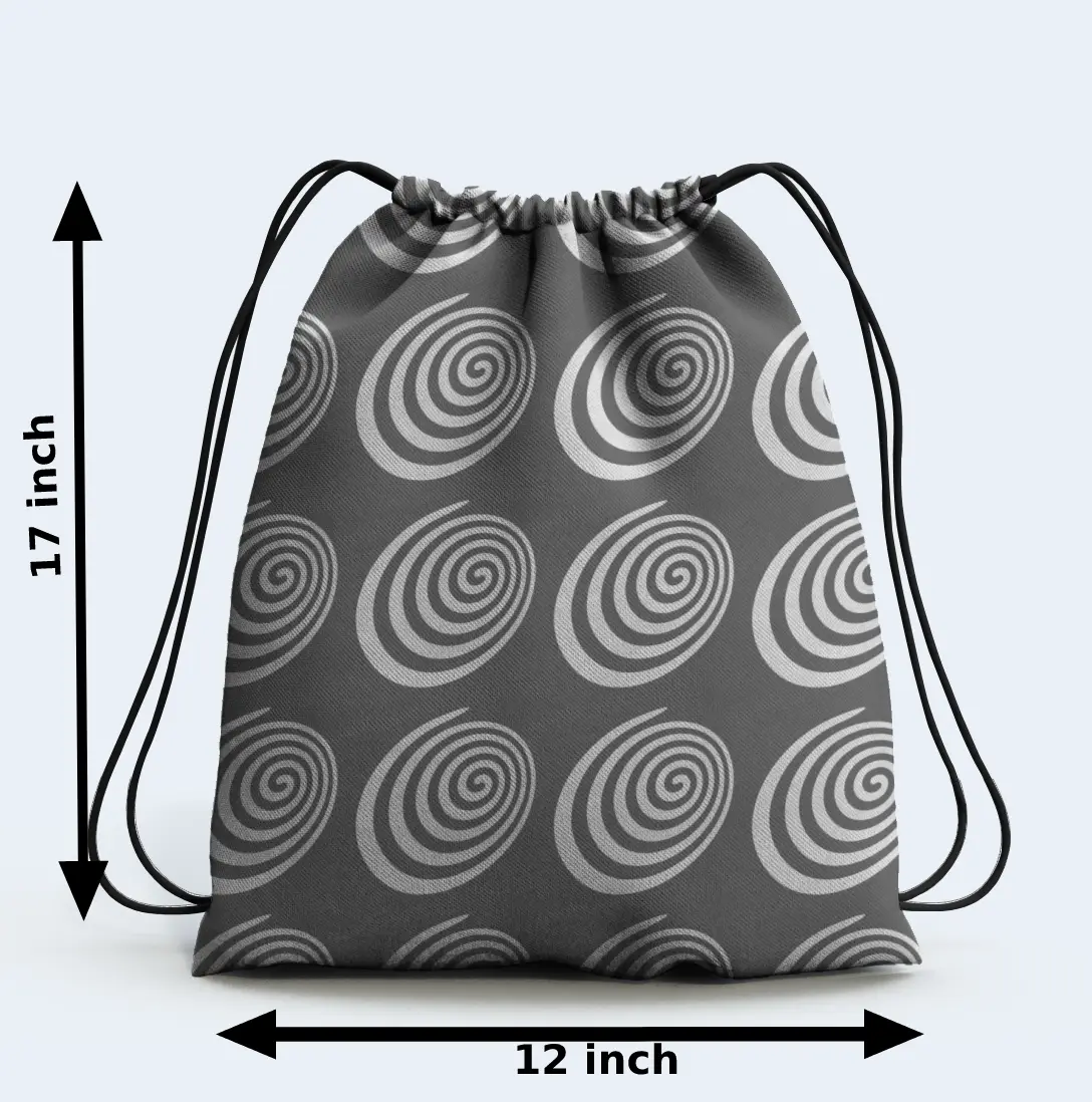 Grey Spiral Drawstring Bag - Image 2