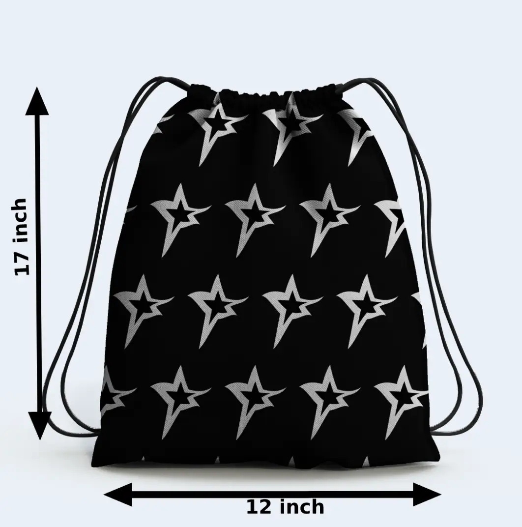 Stars Polyester Drawstring Bag - Image 2