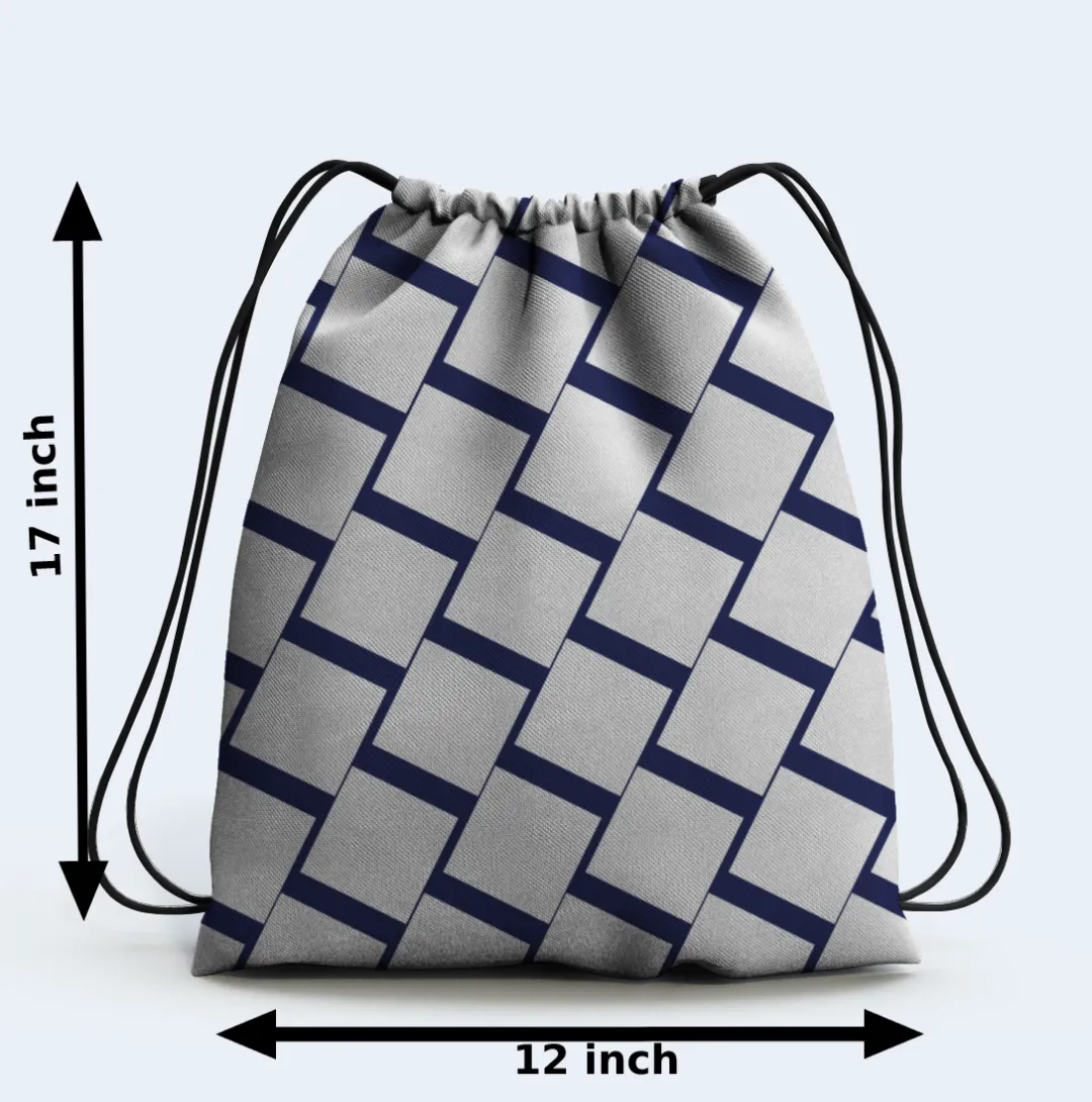 White Simple Casual Drawstring Bag - Image 2
