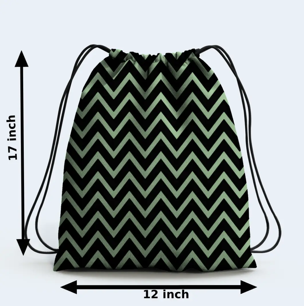 Zig Zag Print Drawstring Bag - Image 2