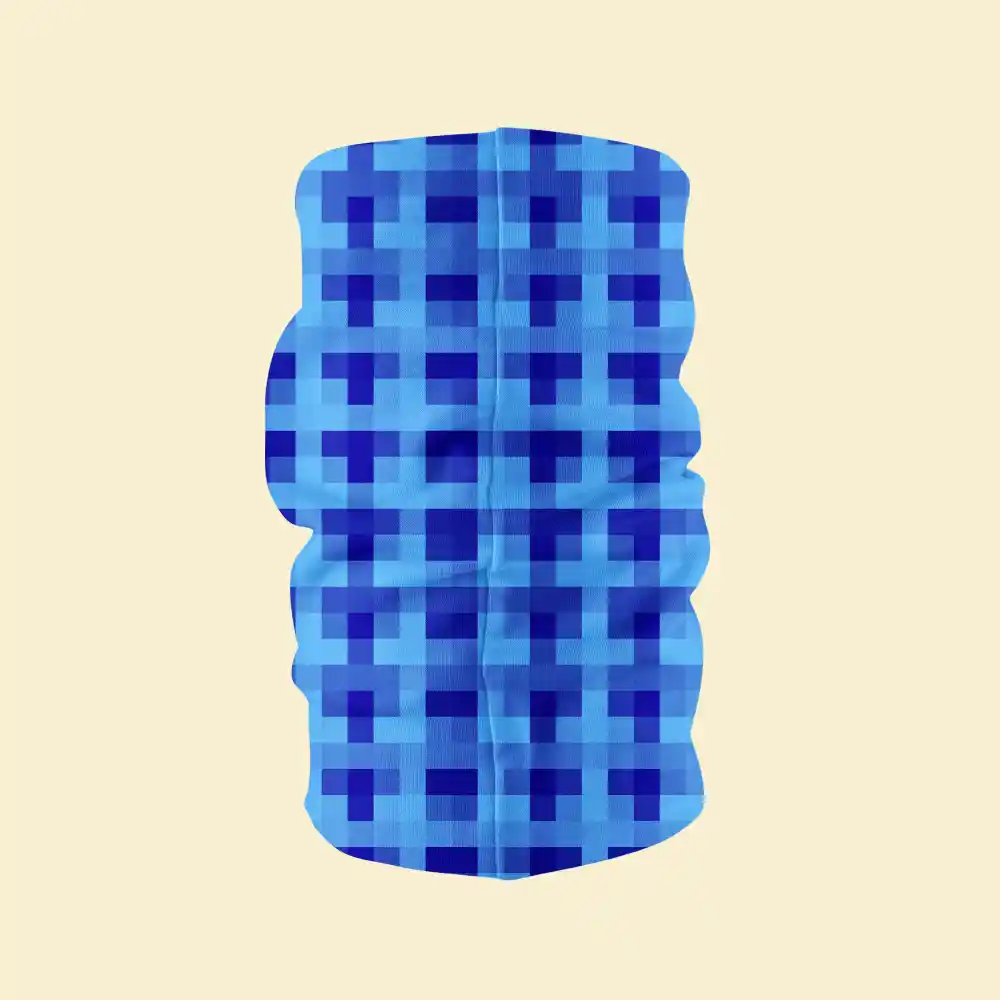 Blue Chex Bandana Neck Gaiter - Image 3