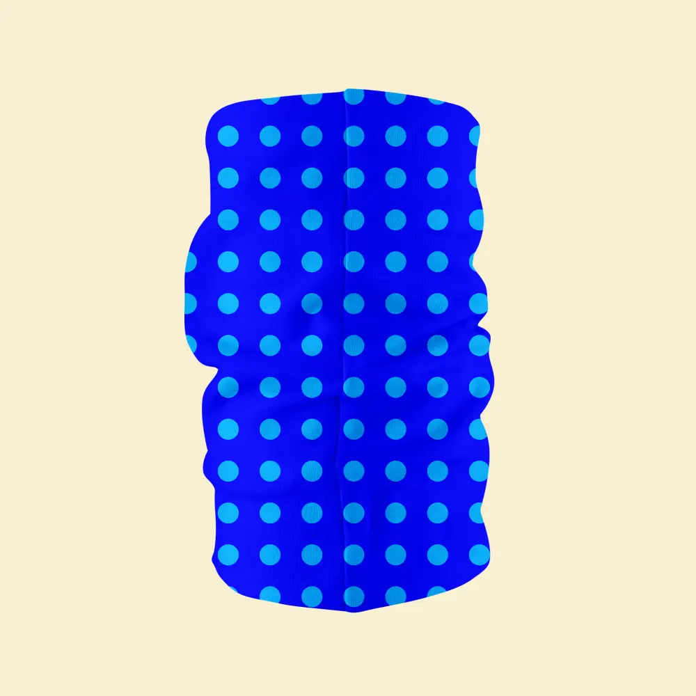 Blue Polka Bandana, Neck Gaiter Mask - Image 2