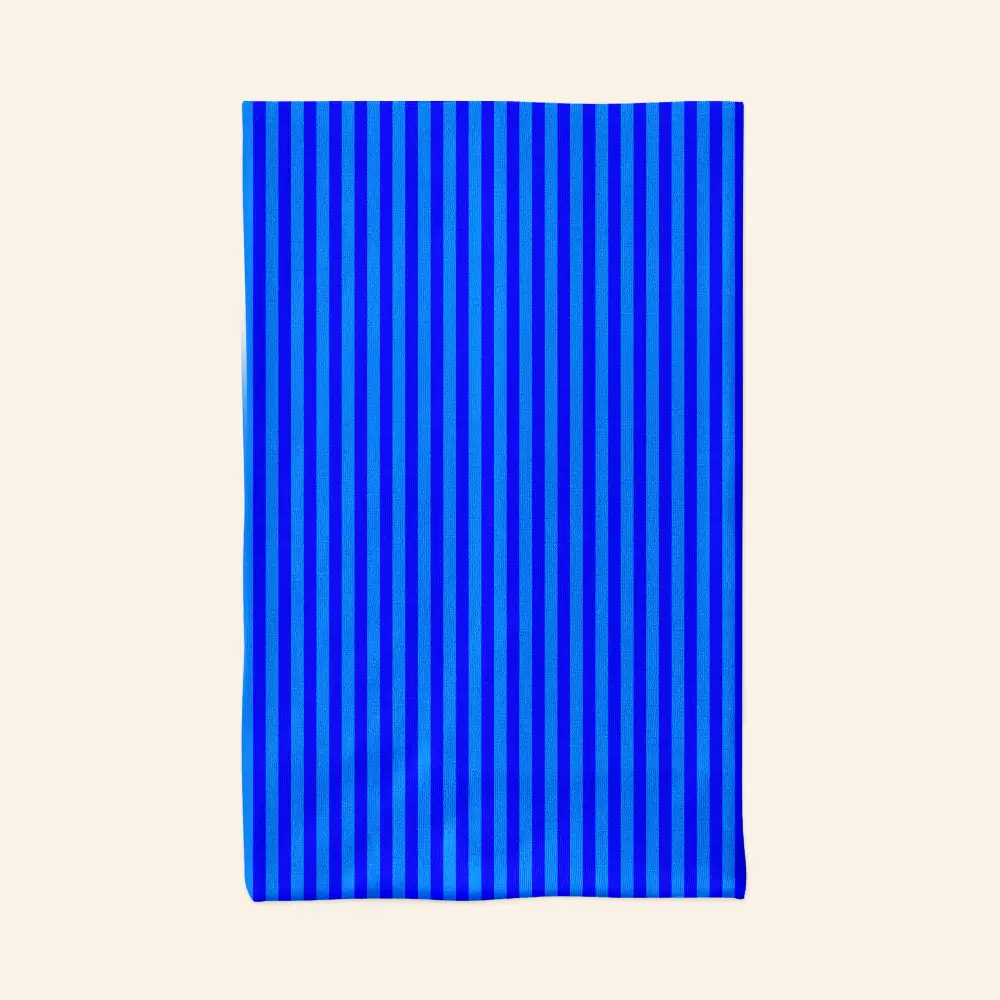 Blue Striped Bandana, Neck Gaiter Mask - Image 2