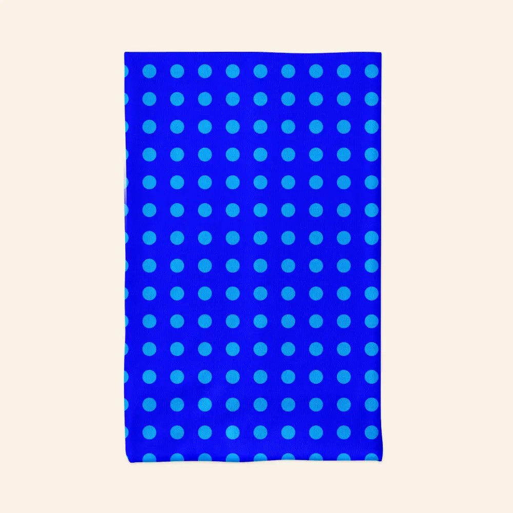 Blue Polka Bandana, Neck Gaiter Mask - Image 3