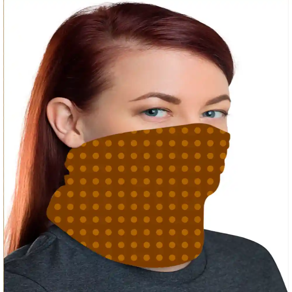 Brown polka Bandana, Neck Gaiter Mask