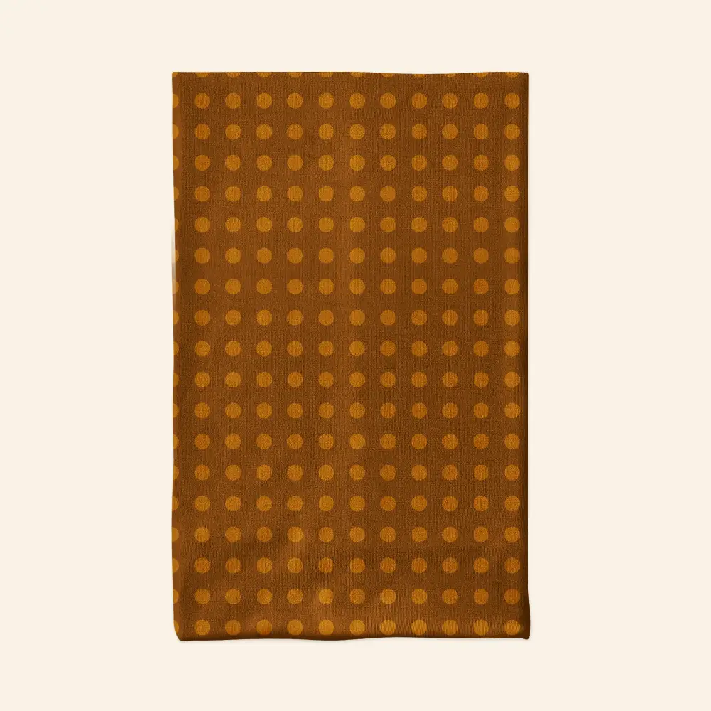 Brown polka Bandana, Neck Gaiter Mask - Image 2