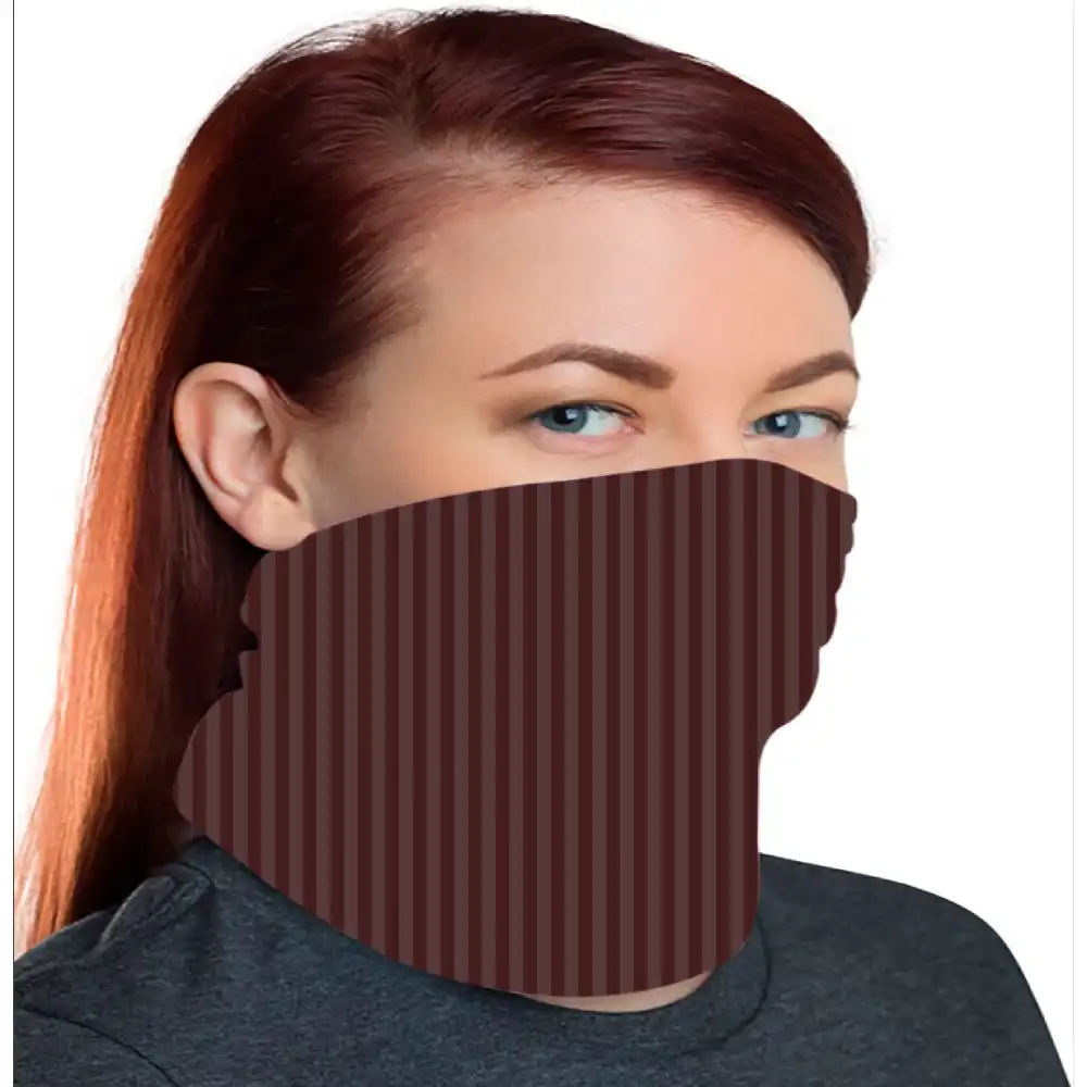 Brown Striped Bandana, Neck Gaiter Mask