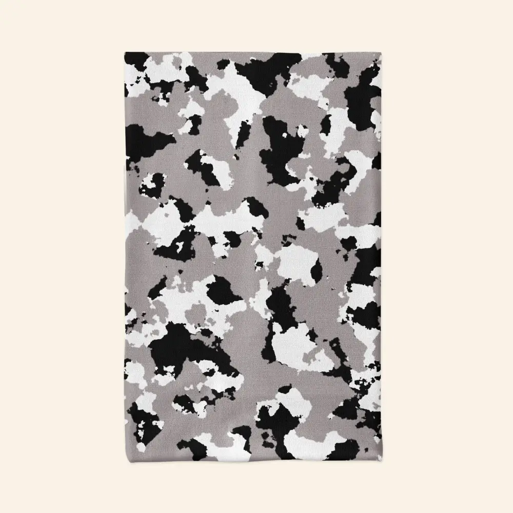 Grey Black Dirty Camouflage Bandana, Neck Gaiter Mask - Image 2
