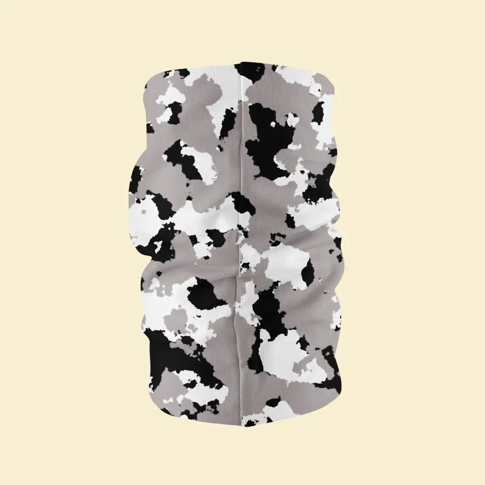 Grey Black Dirty Camouflage Bandana, Neck Gaiter Mask - Image 3