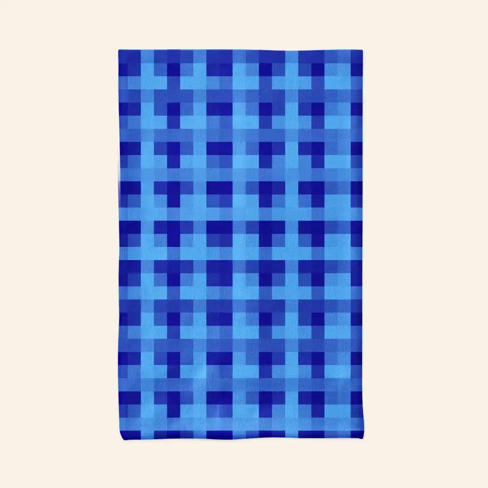 Blue Chex Bandana Neck Gaiter - Image 2