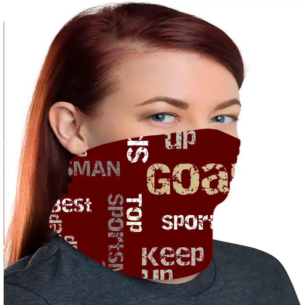 Sports Maroon Color Bandana Neck Gaiter