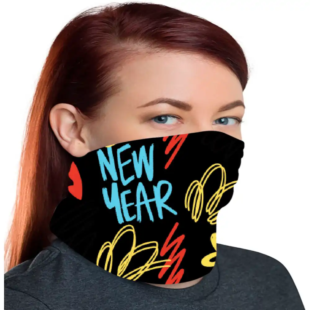 Happy New Year Bandana Neck Gaiter