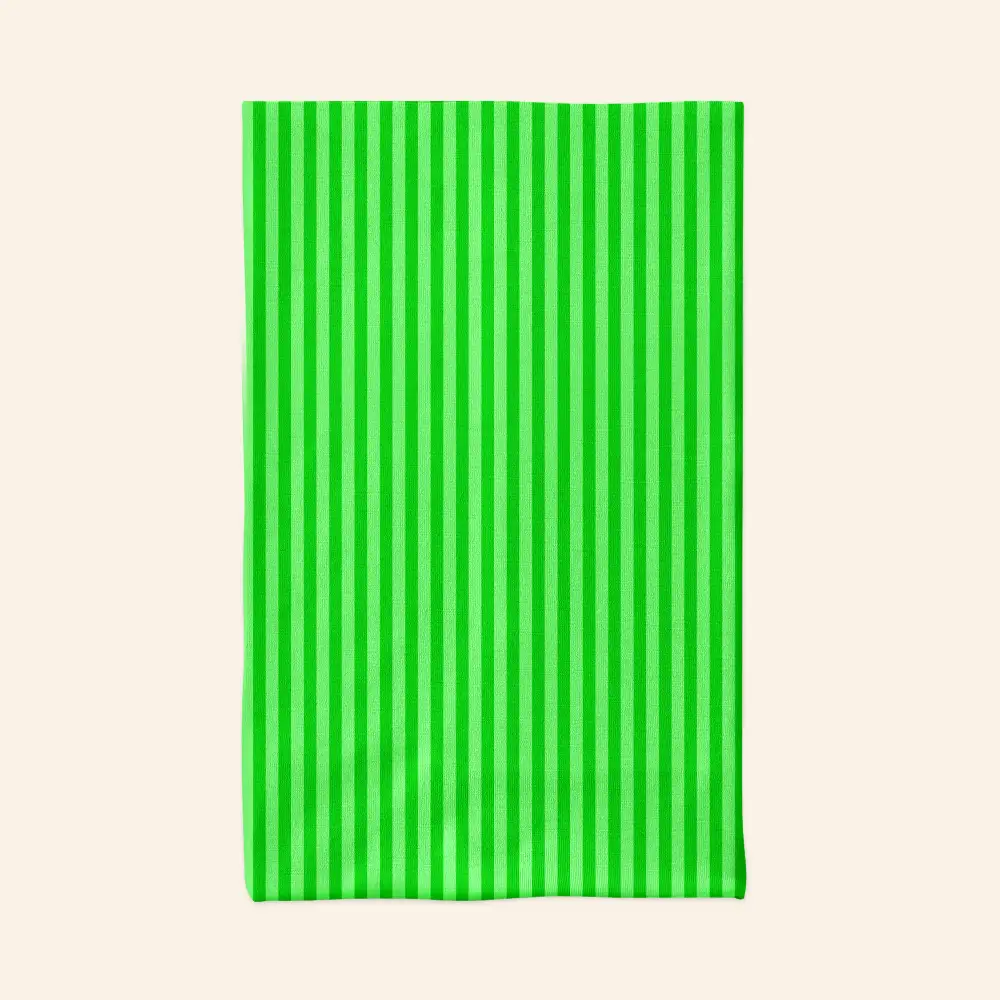 Green Striped Bandana, Neck Gaiter Mask - Image 2