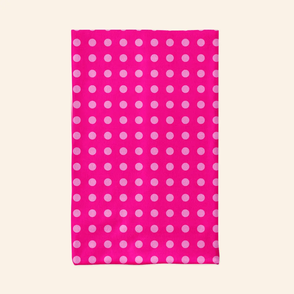 Pink Polka Bandana, Neck Gaiter Mask - Image 2