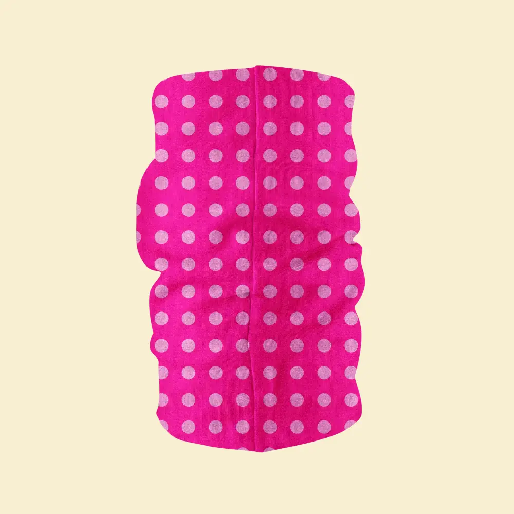 Pink Polka Bandana, Neck Gaiter Mask - Image 3