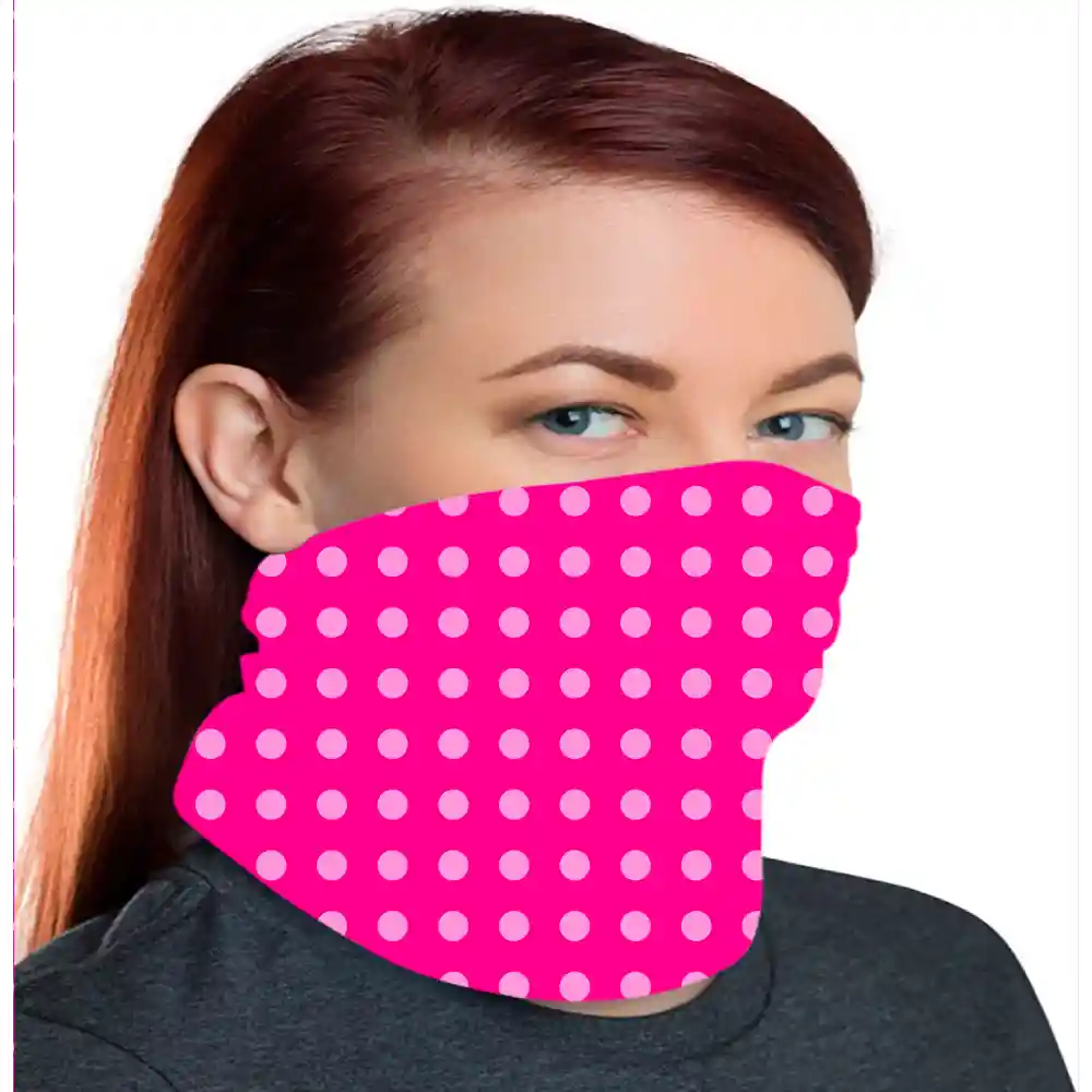 Pink Polka Bandana, Neck Gaiter Mask
