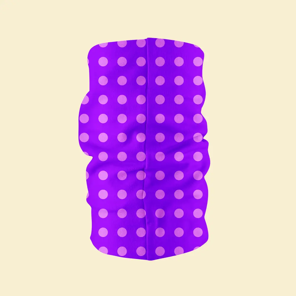 Purple Polka Bandana, Neck Gaiter Mask - Image 3