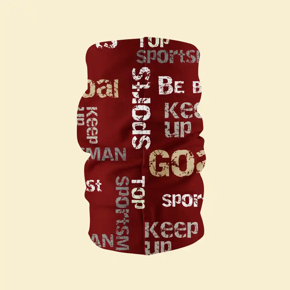 Sports Maroon Color Bandana Neck Gaiter - Image 3