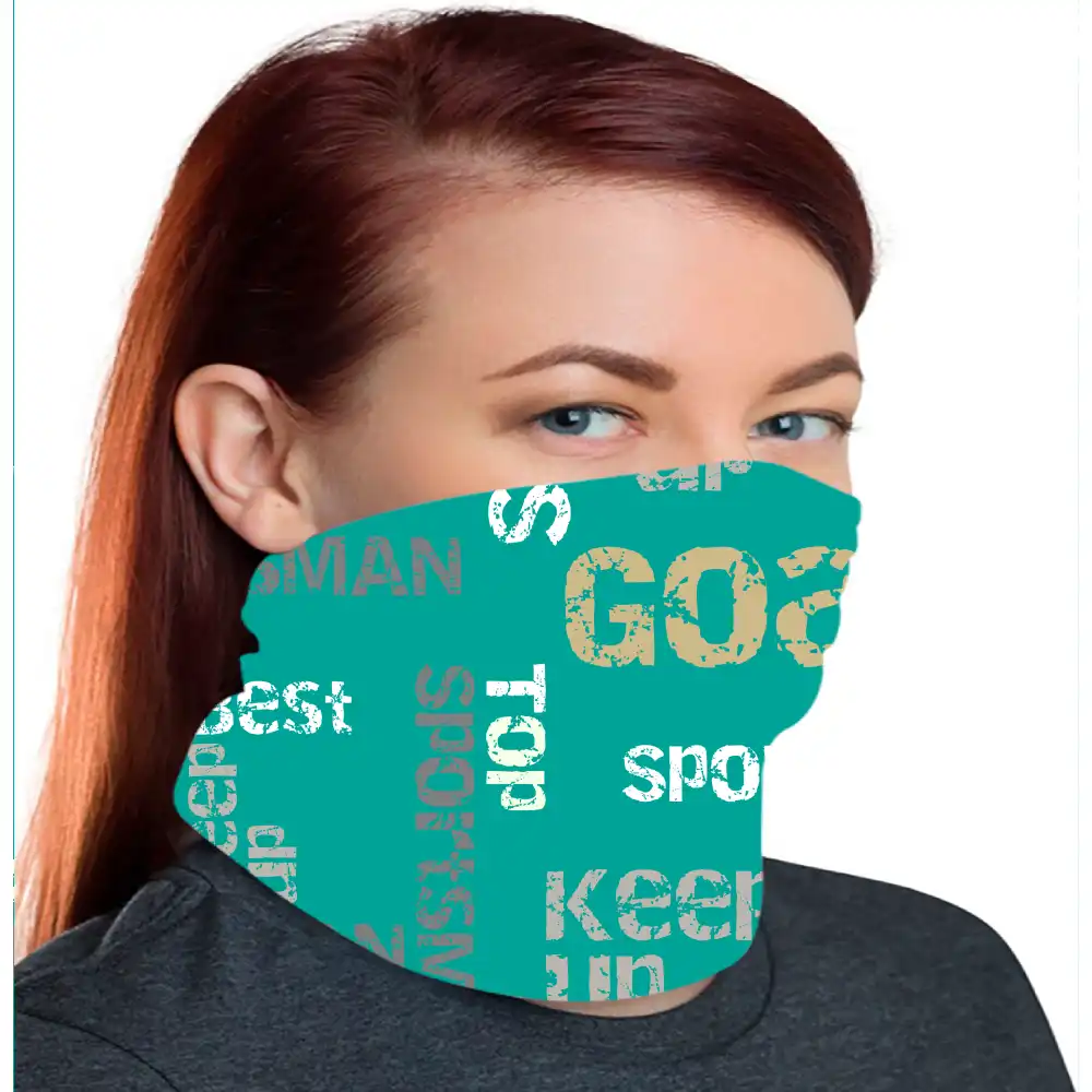 Sports Teal Color Bandana Neck Gaiter