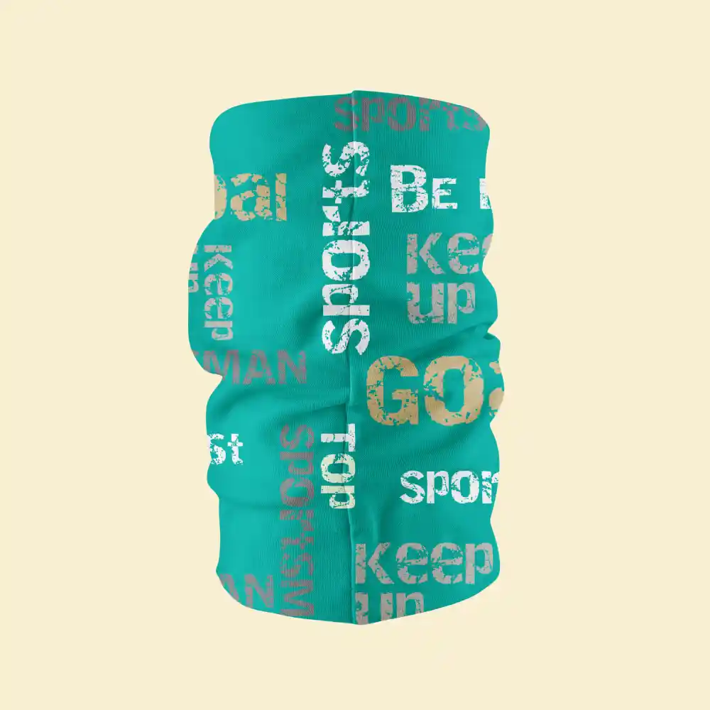 Sports Teal Color Bandana Neck Gaiter - Image 3