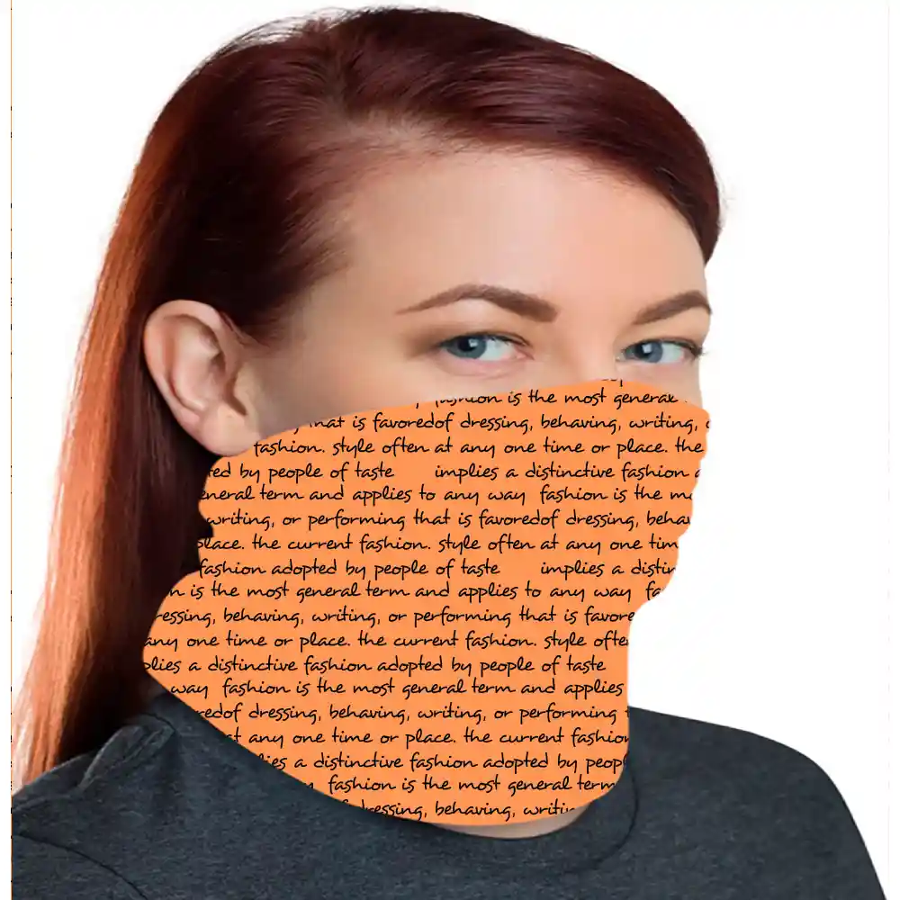 Fashion Typographic Bandana, Neck Gaiter Mask - Image 2