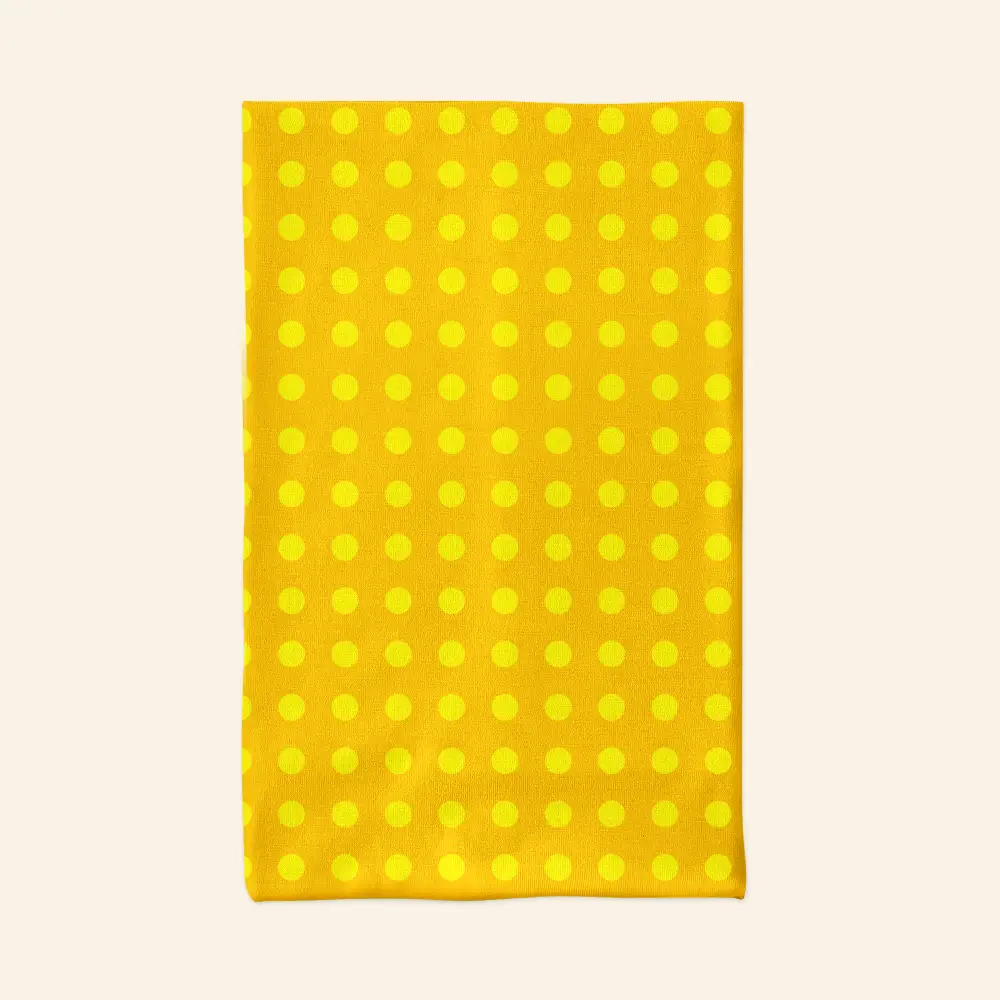 Yellow Polka Bandana, Neck Gaiter Mask - Image 2