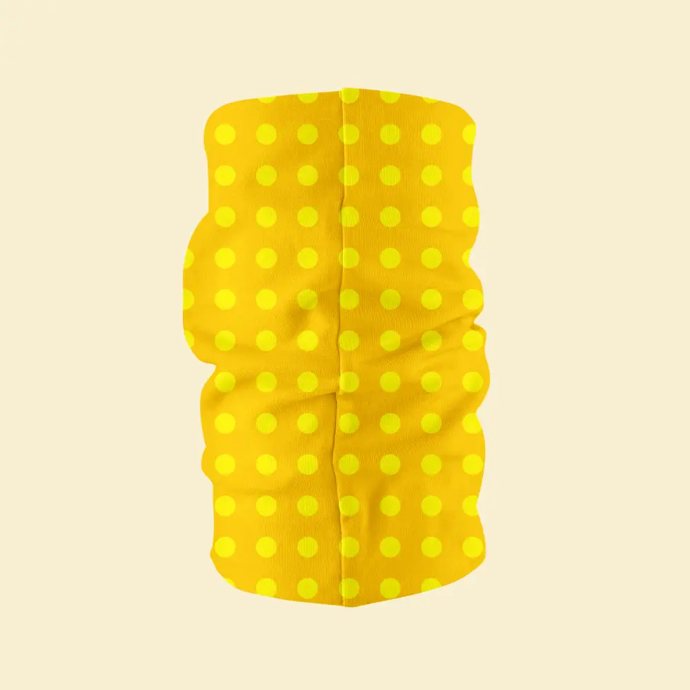 Yellow Polka Bandana, Neck Gaiter Mask - Image 3