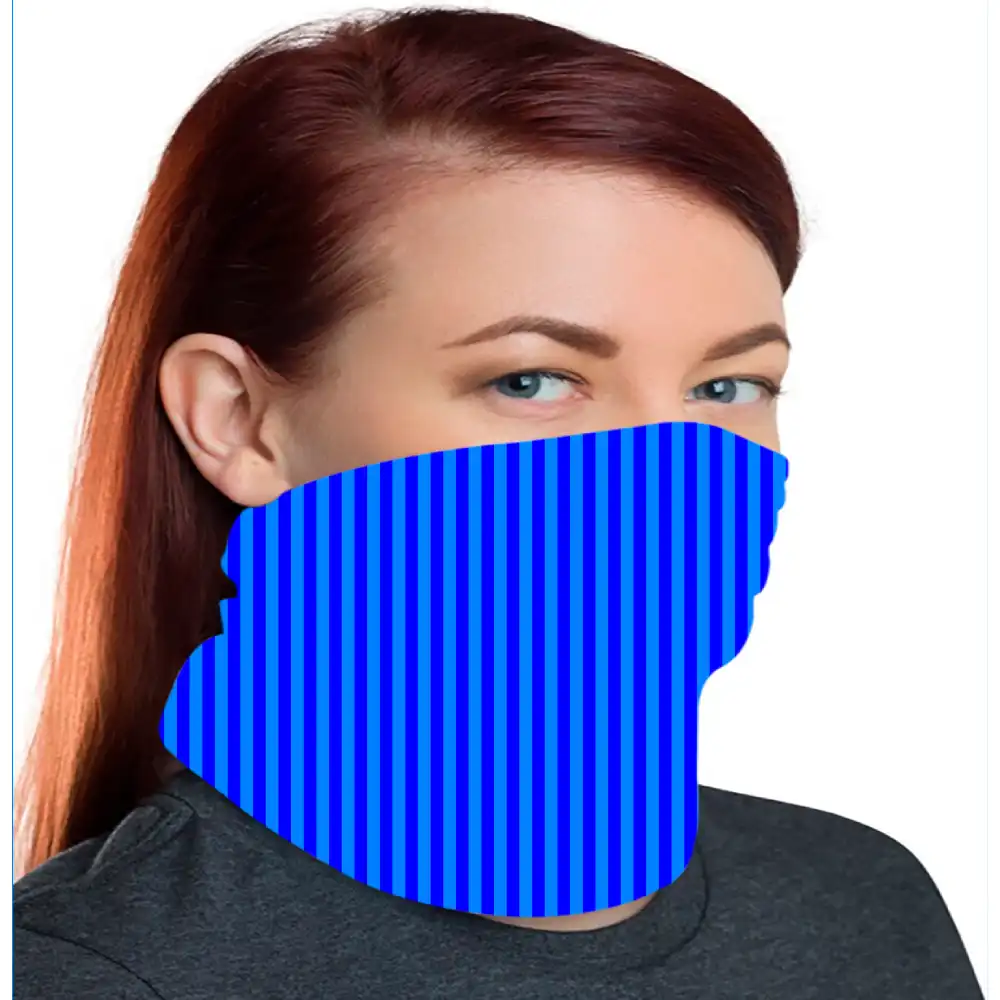 Blue Striped Bandana, Neck Gaiter Mask