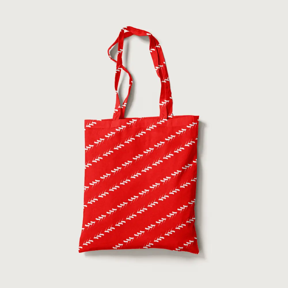 Arrows White Canvas Fabric Tote Bag