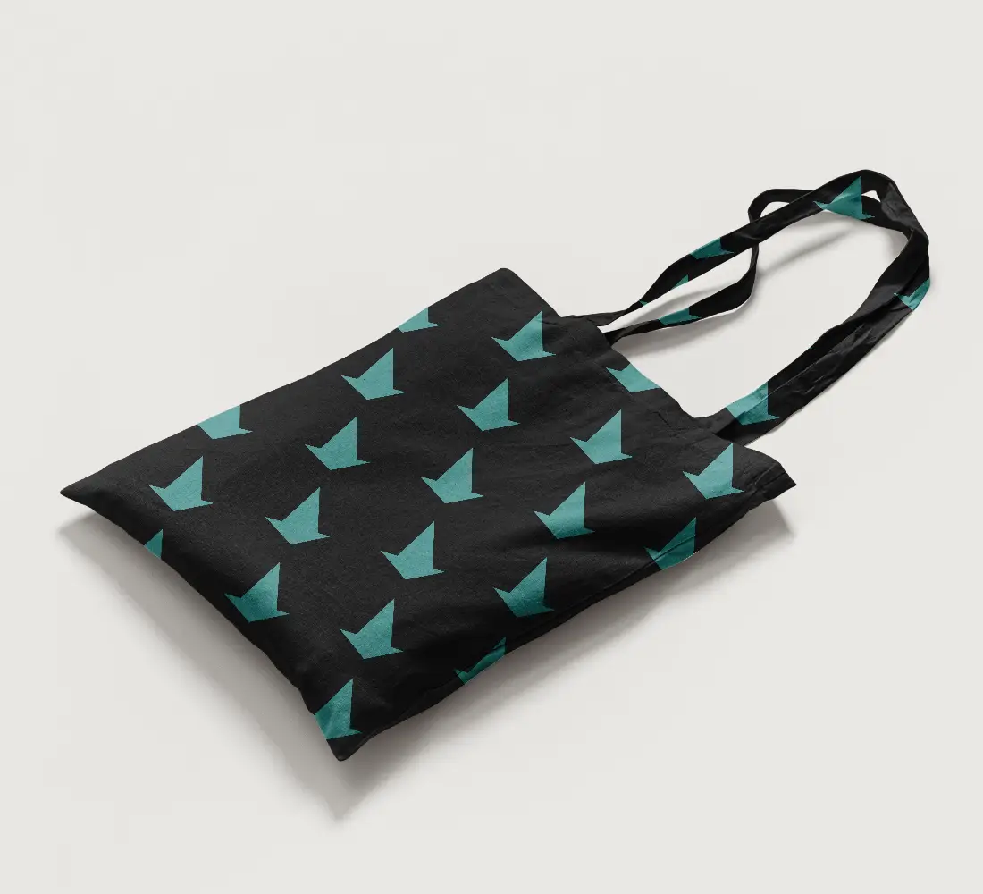 Arrows Canvas Fabric Tote Bag - Image 2