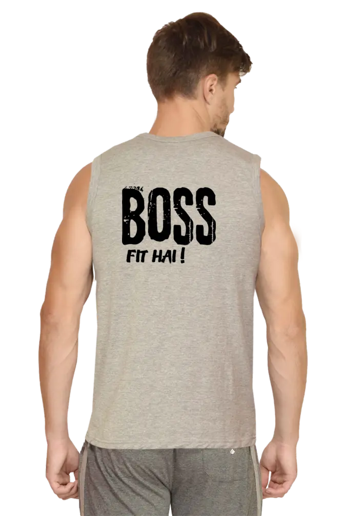 Boss Fit Hai Grey Mélange Men Cotton Vest