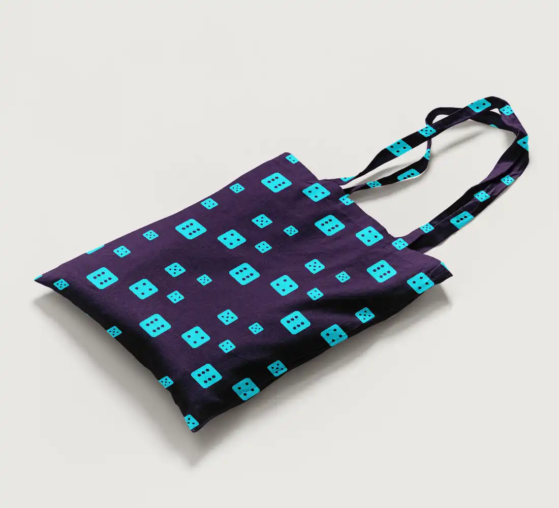 Dices Canvas Fabric Tote Bag - Image 2