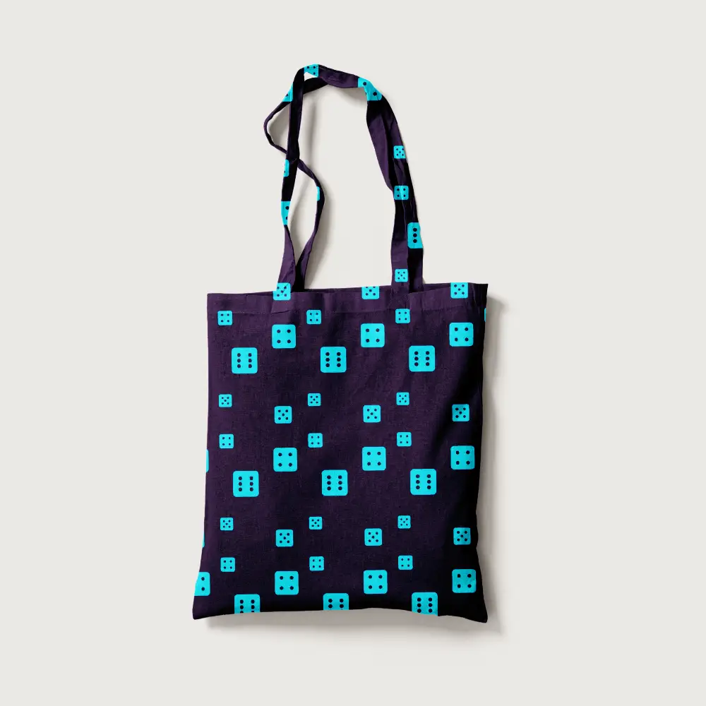 Dices Canvas Fabric Tote Bag