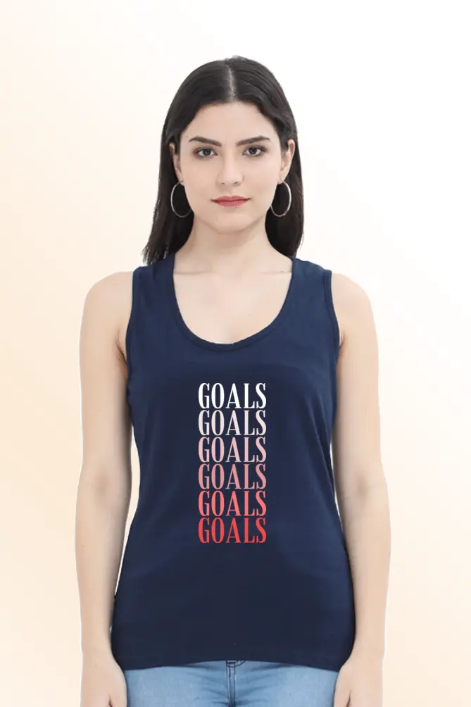 Goals Navy Color Tank Top