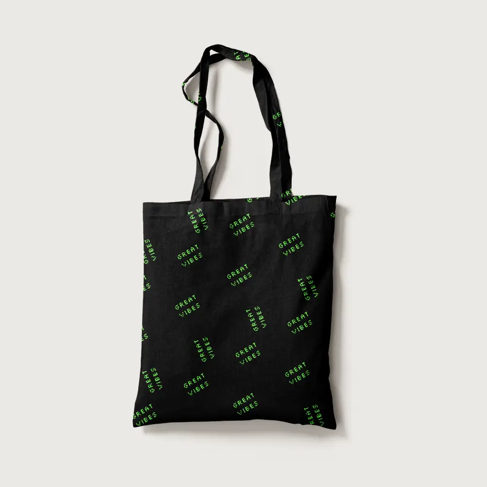 Great Vibes Canvas Fabric Tote Bag - Image 2