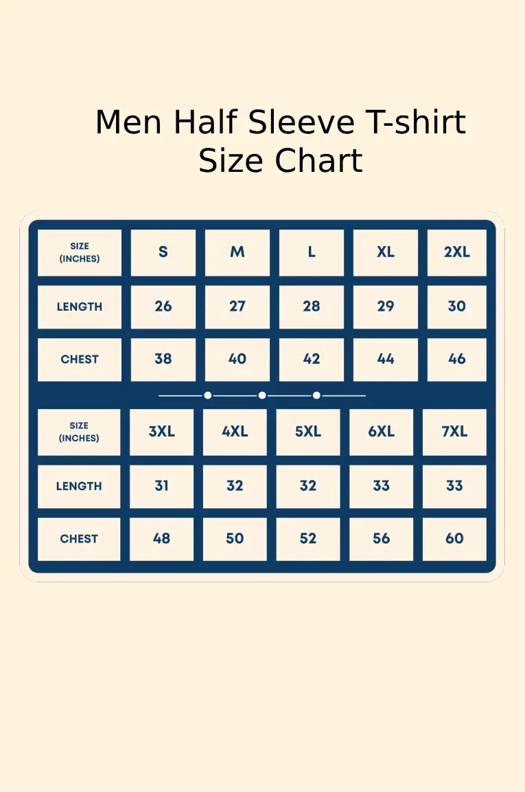 Men T-shirt Size Chart