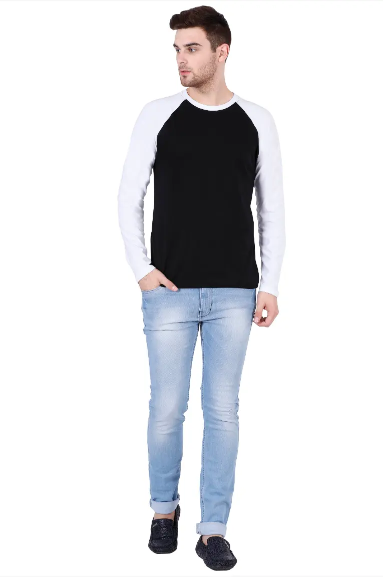 White Black Twin Color T-shirt - Image 5