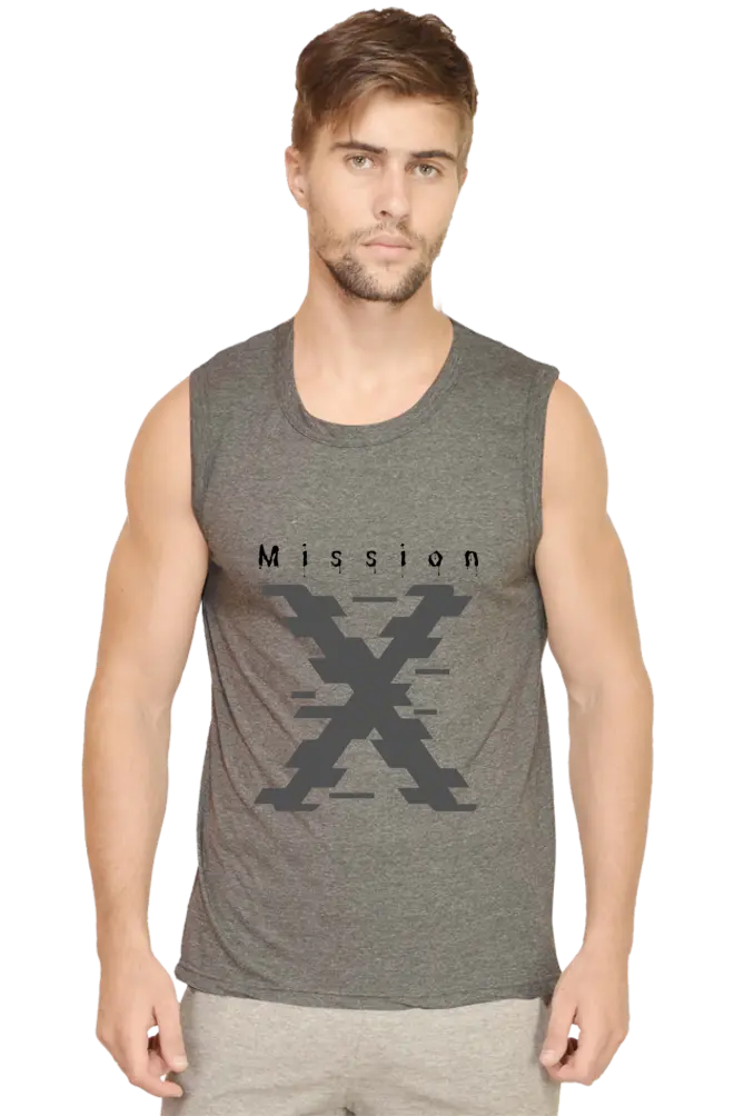 Mission X Men Charcoal Mélange Gym Vest