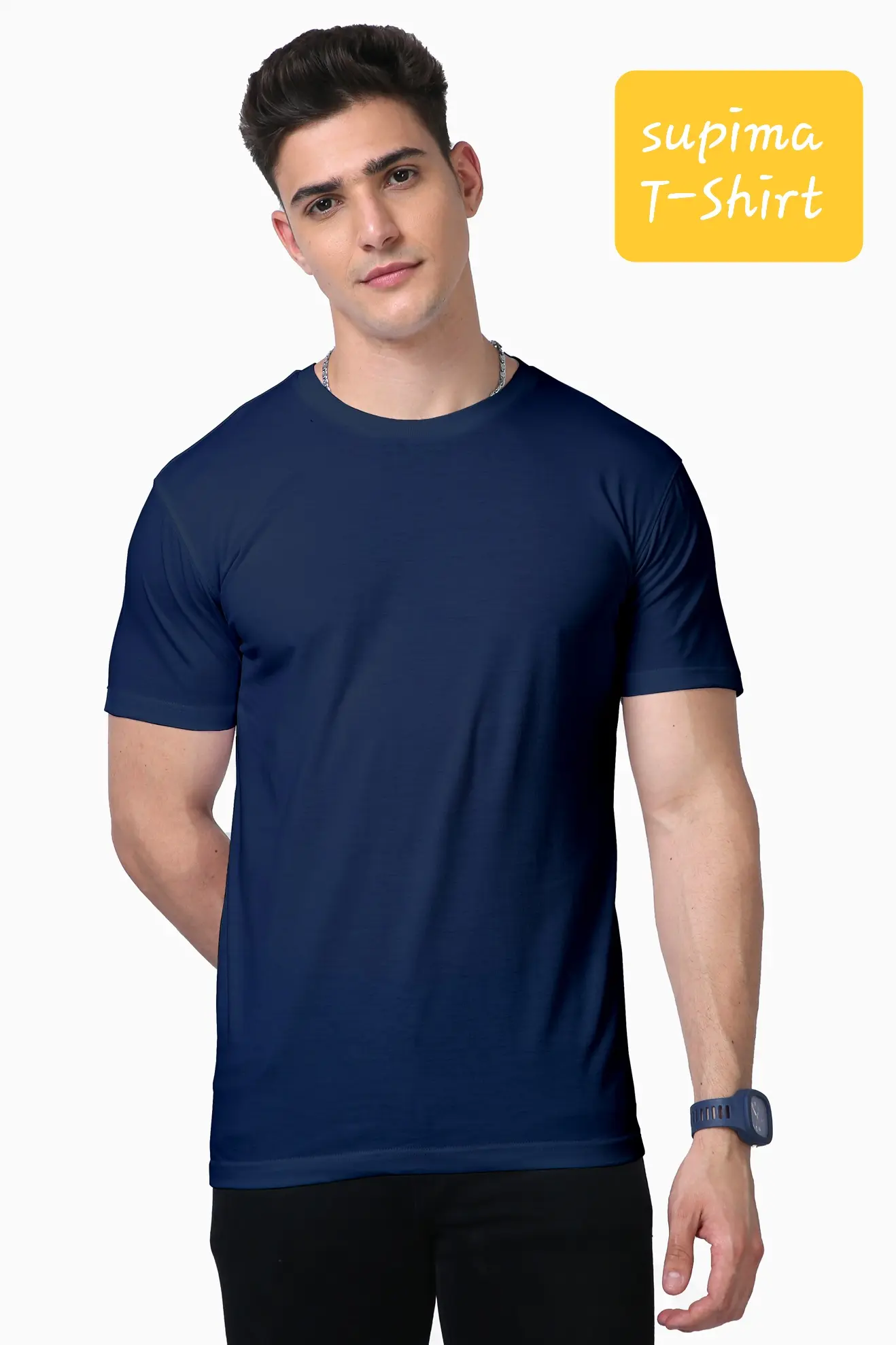 Supima T-shirt Navy Blue