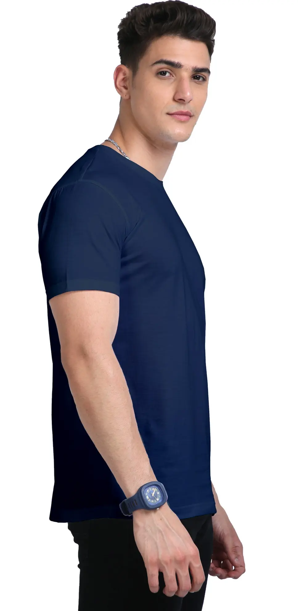 Unisex Supima T-shirt Navy Blue - Image 3