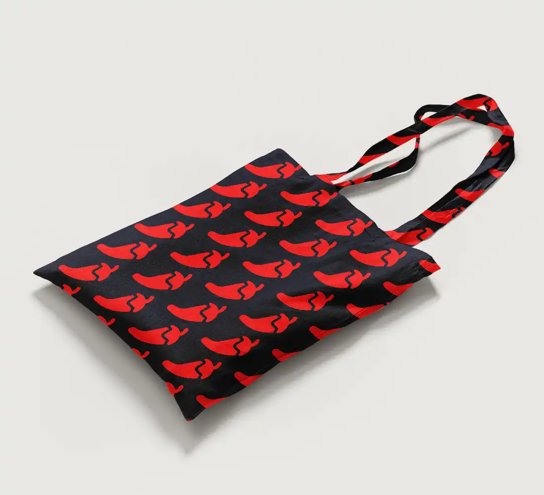 Red Chilly Canvas Fabric Tote Bag - Image 2