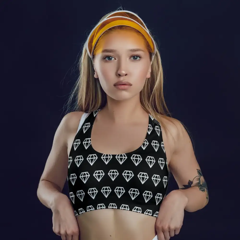 Diamonds Black Sports Bra
