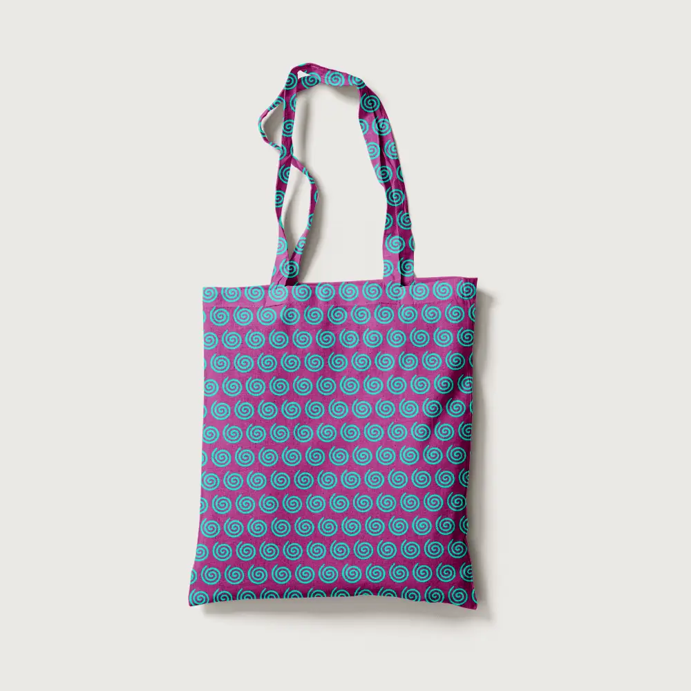 Spiral Peach Canvas Fabric Tote Bag
