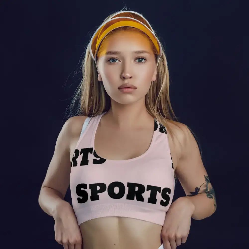 sports Printed Typographic Sports Bra