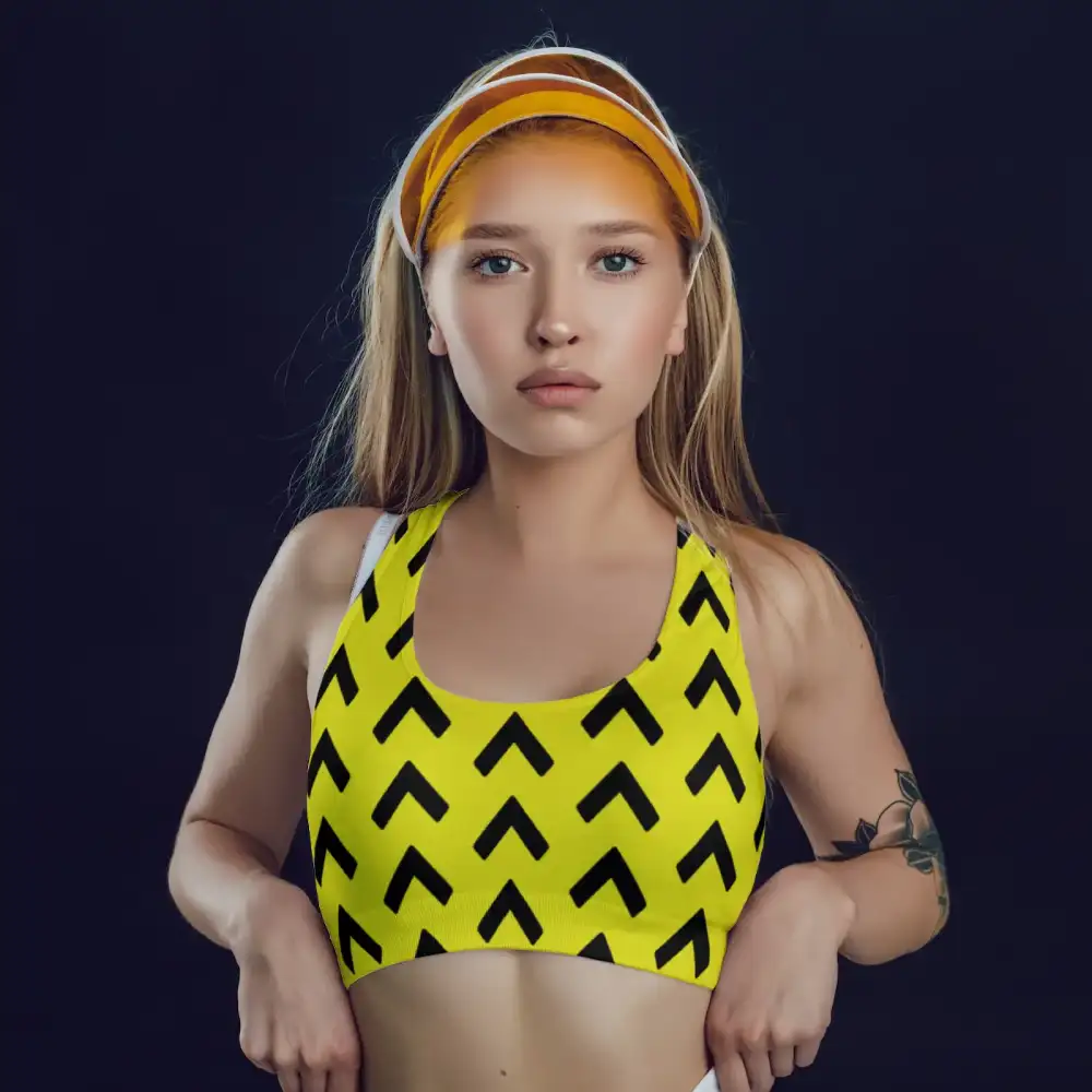 Arrows Yellow Sports Bra