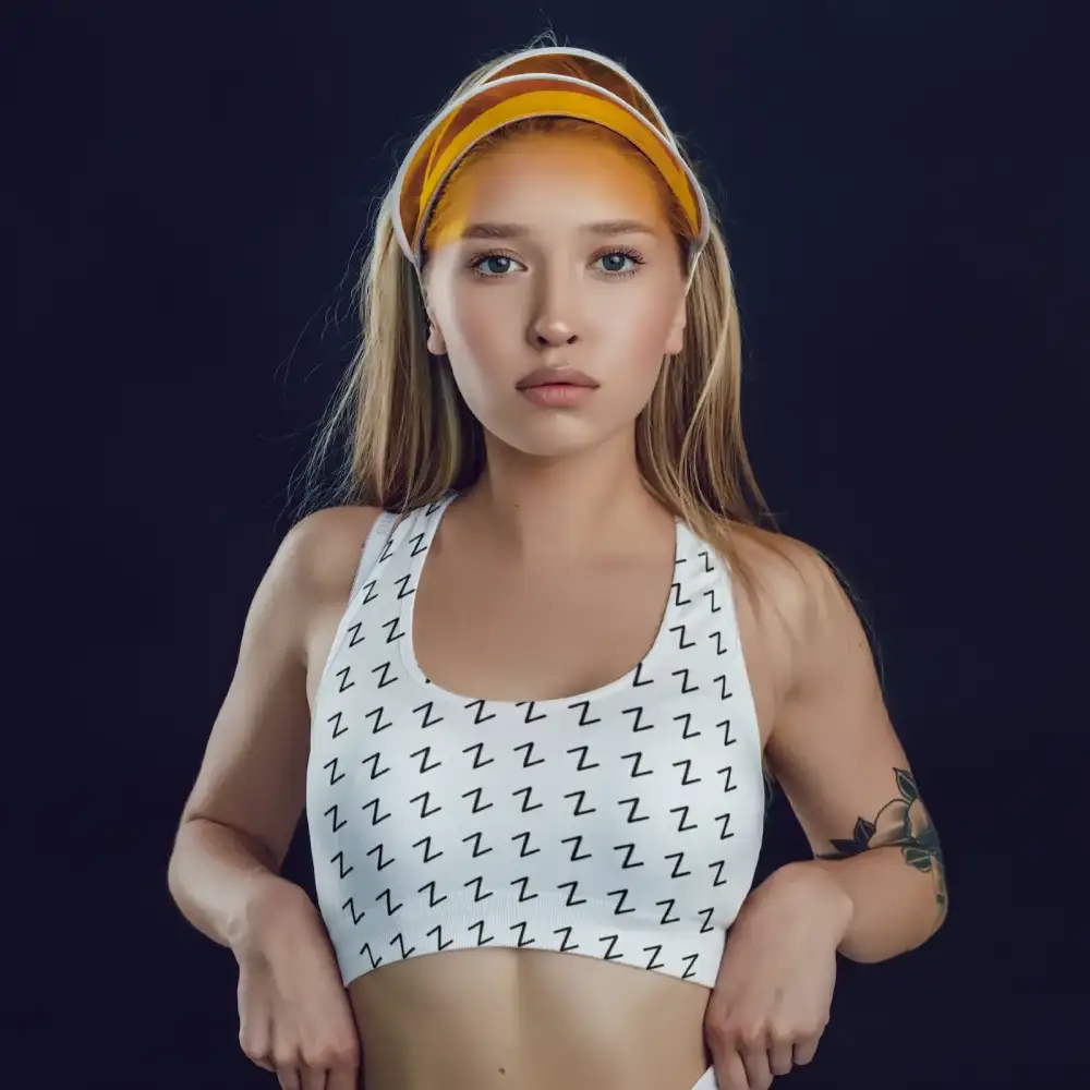 Z White Black Sports Bra