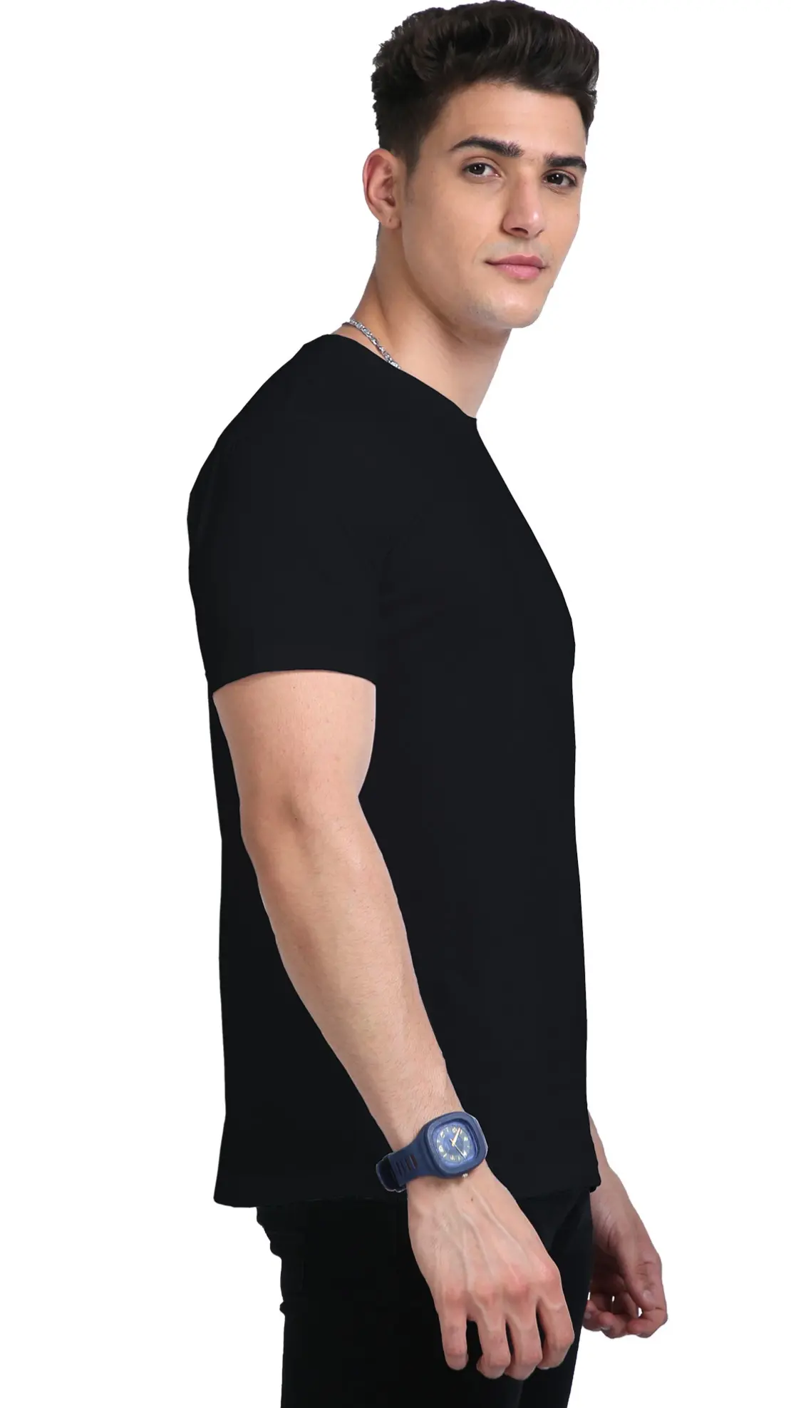 Unisex Supima T-shirt Black - Image 4